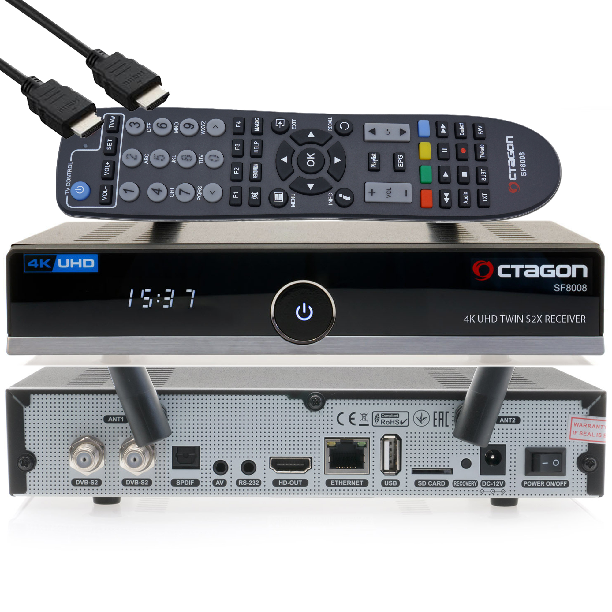 Octagon SF8008 4K UHD E2 2x DVB-S2X Double Linux Multistream Receiver USB WLAN ✅ | eBay