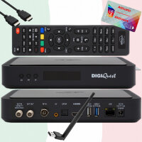 TiVuSat Karte 4K UHD + DIGIQuest Q60 4K H.265 S2+T2 Combo...
